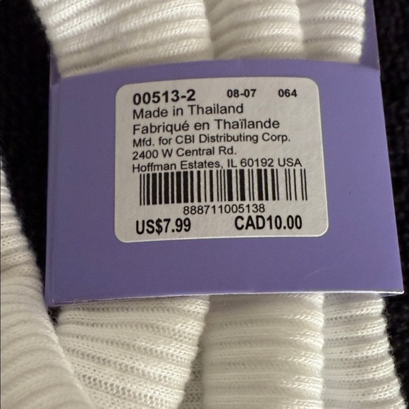 Claire's White Flat Ribbed Headwrap / Headband, Women’s - Picture 4 of 7